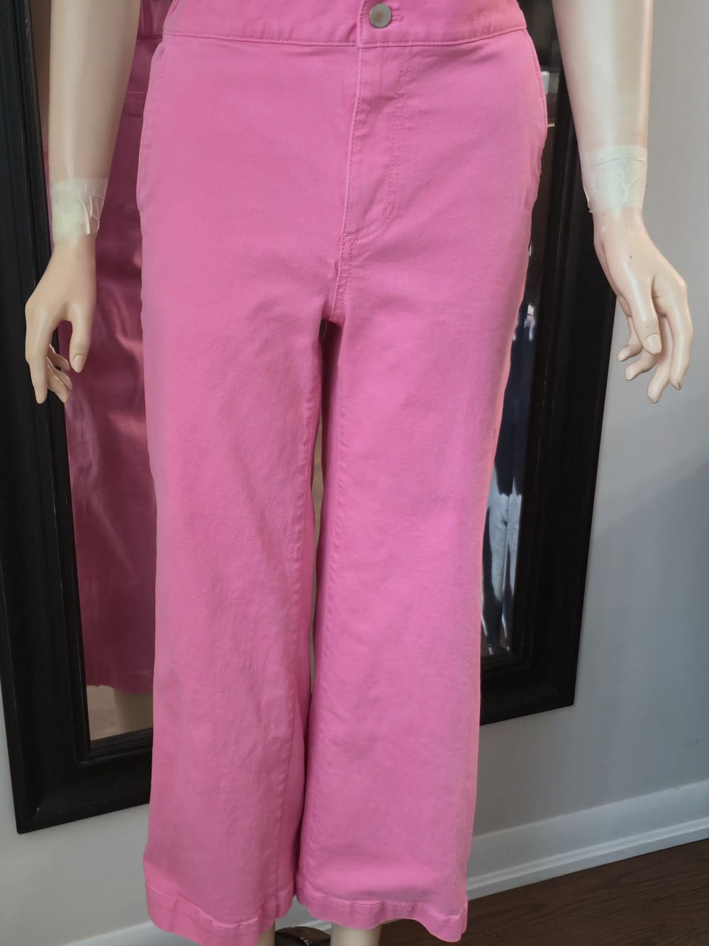 Oak + Fort Wide Leg Cotton Pants in Pink S/P